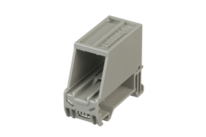 Adaptador de 1 Puerto, Para Conectores Tipo Mini-Com, Blindado, Montaje en Riel Din Estándar de 35mm, Color Gris Internacional
