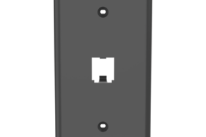 Placa de Pared Vertical Clásica, Salida Para 1 Puerto Mini-Com, Color Negro