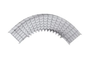 Curva pre-fabricada de 90 grados; 66/250 mm de ancho