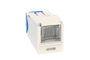 Conector Jack RJ45 Estilo TG con Ventana, Mini-Com, Categoría 6A, de 8 posiciones y 8 cables, Color Blanco