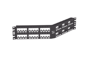 Panel de Parcheo Modular Mini-Com (Sin Conectores), Angulado Instalación la Ras, Sin Blindaje, de 48 puertos, 2UR