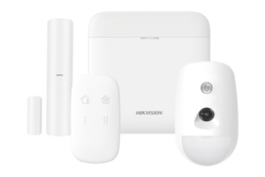 (AX PRO) KIT de Alarma AX PRO / Incluye: 1 Hub con bateria de respaldo / 1 Sensor PIR con Cámara / 1 Contacto Magnético / 1 Control Remoto / WiFi / Compatible con Hik-Connect P2P
