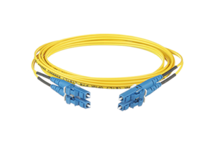 Jumper de Fibra Optica Monomodo 9/125 OS2, LC-LC Duplex, OFNR (Riser), Color Amarillo, 13 Metros