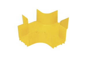 Accesorio de 4 Vías Horizontal, Con Ángulos a 90º, Para Canaletas FiberRunner™ 4X4, Color Amarillo