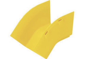 Bajada Vertical Exterior de 45º sin Tapa, Para uso con Canaletas 4X4 FiberRunner™, Color Amarillo