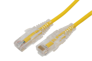 Cable de Parcheo Slim UTP Cat6A - 1 m Amarillo, Diámetro Reducido (28 AWG)