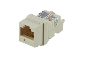 Conector Jack Estilo TP, Tipo Keystone, Categoría 6, de 8 posiciones y 8 cables, Color Blanco Mate