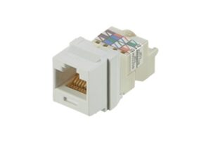 Conector Jack Estilo TP, Tipo Keystone, Categoría 6, de 8 posiciones y 8 cables, Color Blanco