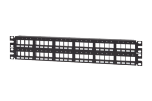 Panel de Parcheo Modular Keystone (Sin Conectores), Numerado y Espacio para Etiquetas, de 48 puertos, 2UR