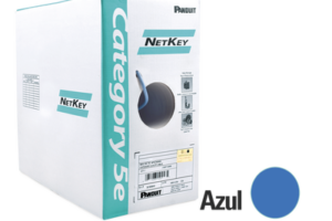 Bobina de Cable UTP de 305 m. de Cobre, NetKey, Azul, Categoría 5e (24 AWG), Riser (CMR), de 4 Pares