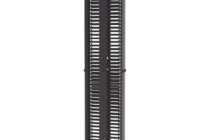 Organizador Vertical PatchRunner™, Doble (Frontal y Posterior), Para Rack Abierto de 45 Unidades, 8in de Ancho, Color Negro