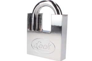 Candado de acero con Guarda Anti Palanca/ Acabado en Cromo Satinado / Doble Cerrojo / Medida 40 mm/ Nivel de seguridad 7/ 4 Llaves Abloy.
