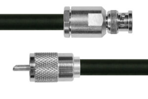 Cable Coaxial RG-214/U de 110 cm, con conectores BNC Macho a UHF Macho (PL-259).