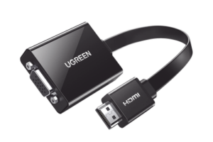 Adaptador HDMI a VGA / Resolución 1080P / Audio 3.5mm / Con Puerto Micro USB para Alimentación / Plug &  Play / No Requiere Controlador / ABS / Flexible y Duradero