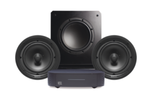 KIT Amplificador VSSL  A1X | 2 Bocinas de Techo TruAudio PP8 |  Subwoofer SS10