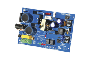 Fuente de alimentacion tipo tarjeta, salida seleccionable de 4 A@12 y 24 Vcc @ 3 A, capacidad de respaldo, reley de supervision