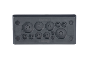 Pasacables Rectangular de Membrana, IP66, 3.39" x 1.42", 12 orificios, para Cables no Terminados. Color Negro