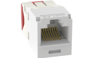 Conector Jack RJ45 Estilo TG, Mini-Com, Categoría 5e, de 8 posiciones y 8 cables, Color Blanco