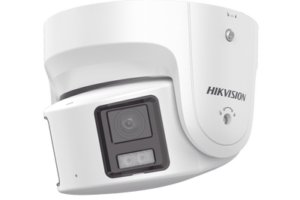 [ PROTECCIÓN ACTIVA ] Turret IP Panorámica 8 Megapixel / 180° / Imagen a Color 24/7 / PoE / WDR 130° / IP67 / ACUSENSE / Protección Activa (Luz Estroboscópica y Alarma Audible) / MicroSD