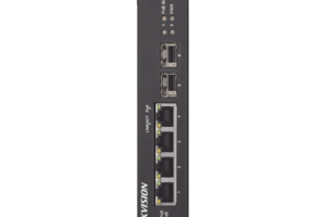 Switch Industrial No Administrable Gigabit / 3 Puertos Gigabit PoE+ (30 W) + 1 Puerto Gigabit PoE++ (60 W) / 2 Puertos SFP / 65 W Total / 48 a 57 VCD / Ideal para Proyectos