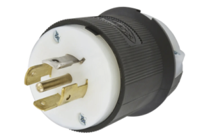 Clavija Industrial con Bloqueo de Media Vuelta / 20 A 120/208 V CA / 4 Polos 5 Hilos / Color Blanco y Negro / Nema L21-20P/ Grado Industrial.