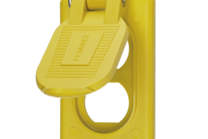 Tapa Resistente a Intemperie para Contacto Dúplex/ Color Amarillo/ Grado Marino.