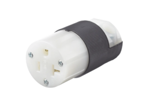Conector Entrada Recta/ 20 A 125V/ 2 Polos 3 Hilos/ Nema 5-20 R/ Grado Industrial- Comercial / Color Negro-Blanco.