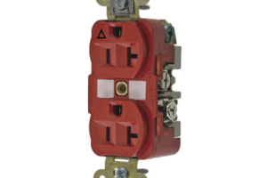 Contacto Dúplex Conexión a Tierra Aislada/ 20 A 125 V/ 2 polos 3 Hilos/ Color Rojo/ Nema 5- 20R/ Grado Industrial.