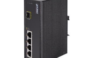 Switch industrial, Temperatura de Operación: -40 a 75ºC, 4 puertos PoE 10/100 + 1 Puerto 100Base-FX