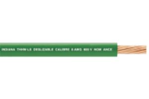 Cable de Cobre Recubierto THW-LS Calibre 4 AWG 19 Hilos Color Verde (Retazo 1 Metro)