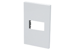 Placa de policarbonato con base de acero para 1 módulo 1/3 color blanco.