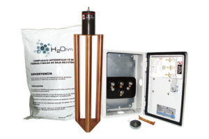 Electrodo de puesta a tierra de 400 A con  Filtro y Compuesto H2Ohm.