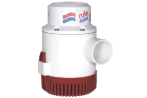 Bomba sumergible de achique de 4000 galones por hora a 12 Volts de corriente directa.