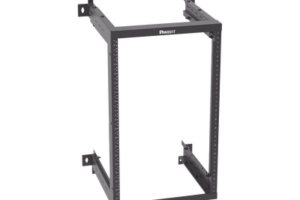 Rack PanZone® de Montaje en Pared, de 19in, Profundidad Ajustable, Rieles Numerados y Roscados #12-24, 18 UR, Color Negro