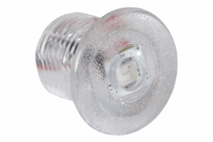 Luz led marina de cortesía serie Newt, emite luz de color rojo de 45 lúmenes, para uso exterior e interior, fabricado bajo norma de protección IP67.