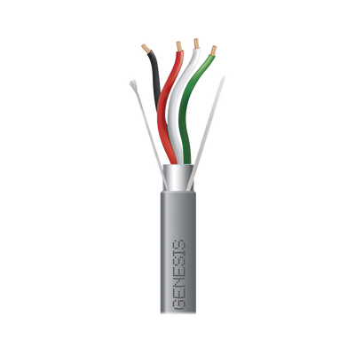 Bobina de 305 Metros / Cable 4 X 18 AWG / Color Gris / Blindado / Riser / Aplicaciones de Audio Control de Acceso y Automatización