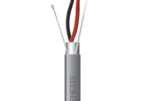 Bobina de cable de 305 Metros de Cable / 16 AWG 2 Cond / Blindado / Tipo CMR-CL3R-FPLR-FT4 / Color Gris / Aplicaciones de alarmas de intrusión/Control de Acceso/ Automatización / Interfonos y Tv Porteros.