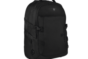 Mochila con ruedas y mango telescópico, Fabricada en poliéster de color negro
