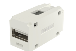 Módulo Acoplador USB 2.0, Hembra a Hembra, Tipo Mini-Com, Color Blanco Mate