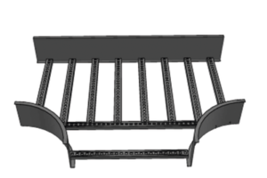 Derivación "T" Horizontal de Aluminio Perfil Z / Peralte 3 1/4" / Ancho 12"/ Radio 8" / Incluye Tornillería