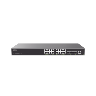 Switch Gigabit PoE+ Administrable / 24 puertos 10/100/1000 Mbps + 4 Puertos SFP Uplink / Hasta 360W / Compatible con GWN Cloud.