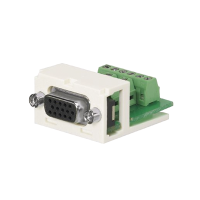 Cnector sub-D de 15 Pines Tipo Atornillable, Uso en 2 Puertos Mini-Com, Color Blanco Mate