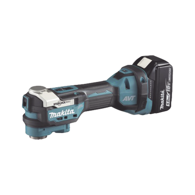 Multiherramienta Oscilante Inalámbrica de 18V, incluye 2 Baterías BL1850B de 5.0 A, Cargador DC18RC y Estuche Makpac