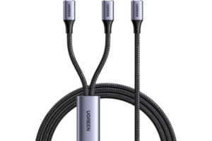 Cable USB-C a Y (USB-C & USB-C) | 1.5 Metros | Carga Rápida de hasta 100W | PD3.0 | QC4.0/3.0/2.0 | FPC | AFC | Protección Integrada| Caja de Aluminio | Nylon Trenzado | Amplia Compatibilidad | Color Negro.