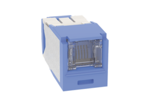 Conector Jack RJ45 Estilo TG con Ventana, Mini-Com, Categoría 6A, de 8 posiciones y 8 cables, Color Azul
