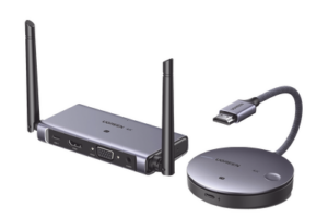 Transmisor y Receptor Inalámbrico HDMI | 50m | Salida HDMI y VGA (Simultanea) | Audio 3.5mm | Efecto 3D | Luz Indicadora LED | Clic and Go | Señal Estable | Amplia Compatibilidad | Conecta con un Clic.