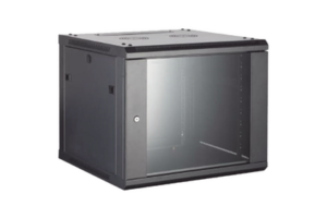 Gabinete para Montaje en Pared/ Piso, con Puerta de Cristal Templado, Cuerpo Fijo, con 4 Unidades de Rack, de 19in, Fabricado en Acero