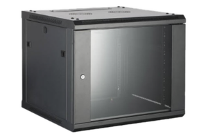 Gabinete para Montaje en Pared/ Piso, con Puerta de Cristal Templado, Cuerpo Fijo, con 6 Unidades de Rack, de 19in, Fabricado en Acero