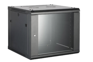 Gabinete para Montaje en Pared/ Piso, con Puerta de Cristal Templado, Cuerpo Fijo, con 9 Unidades de Rack, de 19in, Fabricado en Acero