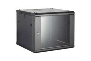 Gabinete para Montaje en Pared/ Piso, con Puerta de Cristal Templado, Cuerpo Fijo, con 12 Unidades de Rack, de 19in, Fabricado en Acero